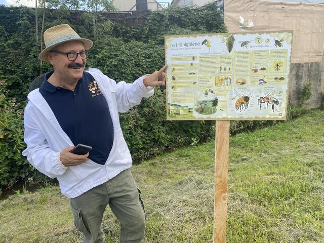 Herbert Grafl weiß alles über Bienen. Bei seinen Führungen lässt er die Besucher des Naturparks an seinem breiten Wissen teilhaben.