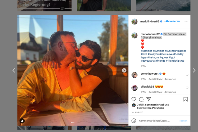 Mario Linder und Conchita genießen die Zeit am Weißensee. | Foto: Instagram: Mariolinder82