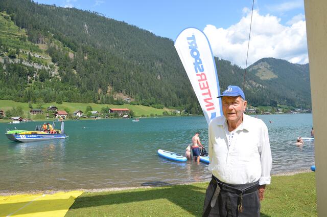 Der 86-jährige Slowene Andrei Viktor Susa hat Tochter Barbara begleitet, die es über 1,9 Kilometer auf den achten Rang schaffte