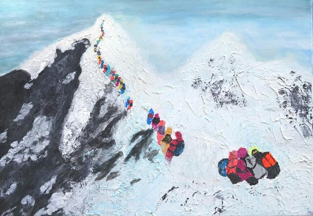 Rush Hour am Mount Everest:
zu sehen bei der Sisi-Kapelle und in der Galerie Garage Grinzing | Foto: Maria Santner