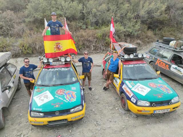 Zielankunft in Almeria: Manuel Bartl, Simon Seeberger, Robin Schimpel und Georg Titschenbacher (v. l.)