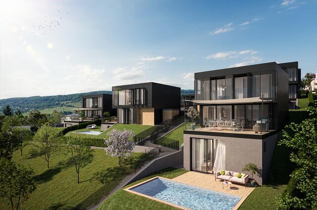 Die Luxusimmobilien bieten einen wunderschönen Ausblick auf die Döblinger Weinberge. | Foto: 3SI Immogroup/JamJam