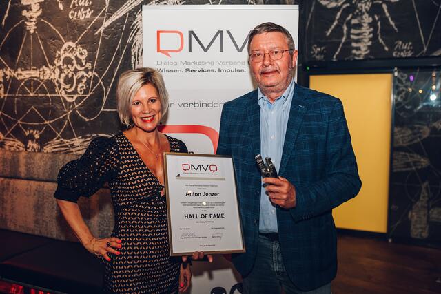 Alexandra Vetrovsky-Brychta (DMVÖ Präsidentin, Forum-Verlag), Anton Jenzer (ehem. DMVÖ Präsident, MaDa Unternehmensberatung) | Foto: DMVOE / Niklas Schnaubelt
