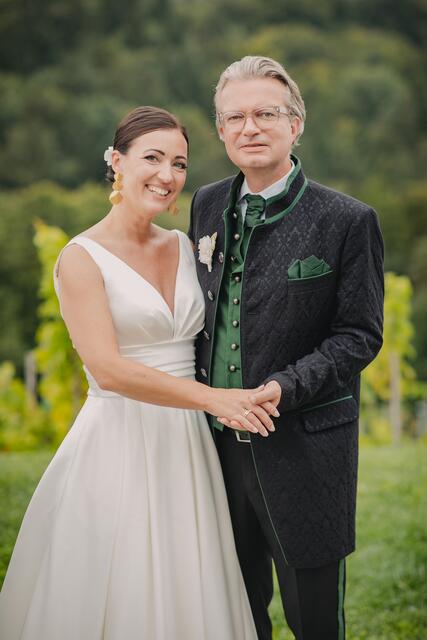 Gaben sich das Ja-Wort in Leibnitz im "Kogel 3": Iris Müller-Guttenbrunn und Christopher Drexler.
