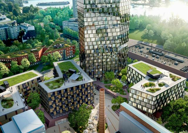 Die Bürgerinitiativen kritisieren die fehlende Ausscheibung beim vierteiligen Gebäude-Ensemble „QUADRILL”, das am Areal der Linzer Tabakfabrik entstehen soll. | Foto: Rendering Zechner &amp; Zechner ZT GmbH