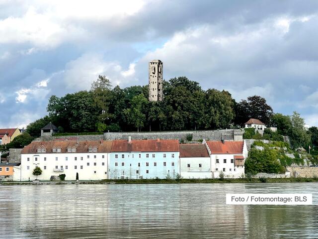 Hier eine Fotomontage – so könnte der neuerrichtete Burgturm aussehen und zur Attraktivierung des Tourismus beitragen. | Foto: Fotomontage: Bürgerliste Schärding