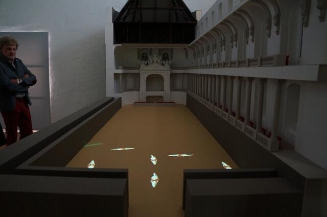 Ein 3D-Modell der Winterreitschule in Wien mit der Einspielung einer Quadrille | Foto: Almer