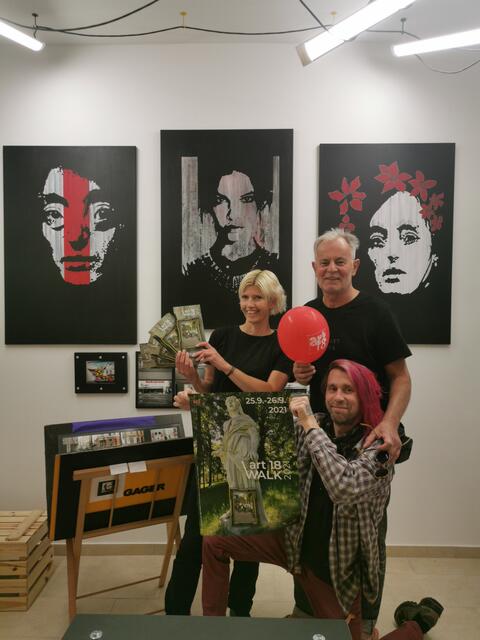 Freuen sich bereits auf den Art Walk in Währing: Momo Höflinger, Franz Gager, und Mike Blumentopf (von links). | Foto: art18