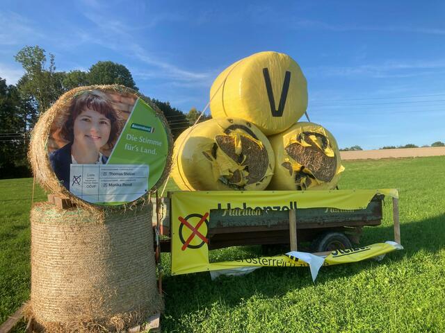 Vandalismus bei der ÖVP Wahlwerbung in Hohenzell.