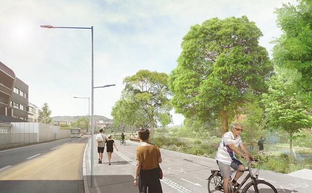 Freie Fahrt für Radler, so soll die Puchstraße bald aussehen. | Foto: Artgineerung