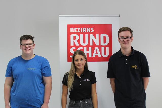 Andreas Lüftinger, Vanessa Thalhammer und Moritz Landertshammer unterstützen heuer das BezirksRundschau-Team Salzkammergut bei der Lehrlingsrundschau.