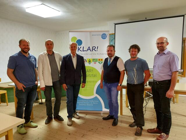 Manuel Böhm (Humusbewegung Litschau), Hermann Hahn jun. (Gemeinde Bad Großpertholz), Martin Bruckner (Obmann der KLAR! Lainsitztal), Thomas Hauser (GF Zivilschutzverband NÖ), Axel Schmidt (Biologe), Otmar Kowar (Gemeinde Unserfrau)