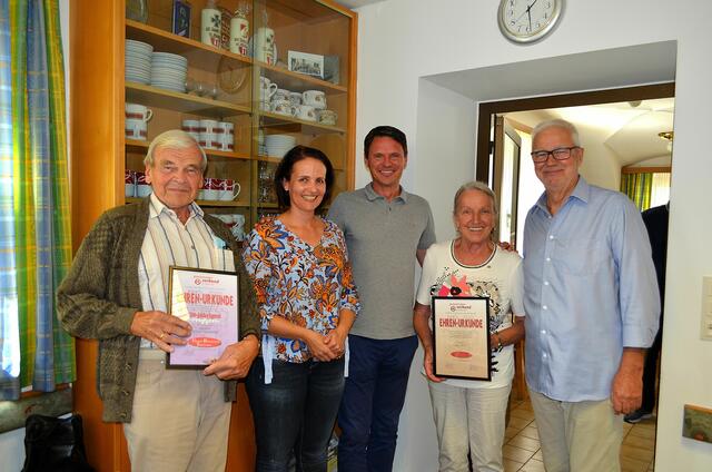 Horst Feichter, Vizebürgemeisterin Michaela Lientscher, Vizebürgermeister Alexander Radl, Ida Bevc und Obmann Max Koschu (von links) | Foto: PVÖ St. Michael