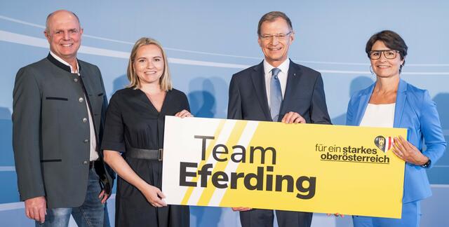 Ewald Mayr, Astrid Zehetmair und Renate Ozlberger mit Landeshauptmann Thomas Stelzer. | Foto: OÖVP Bezirk Eferding