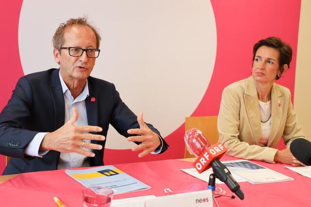 Hofer-Gruber und Collini kritisiieren Corona-Budget und die überschießende Vereinsverordnung. | Foto: NEOS