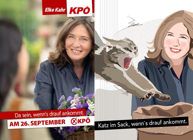 Die Katze im Sack: Elke Kahr für die KPÖ. | Foto: Nicole Spernbauer - Visual Art Designory 