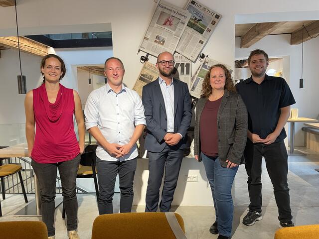 Sarah Birn (Grüne Schärding), Erwin Schleindl (Grüne Braunau), Severin Mayr (Grüne OÖ), Brigitte Huber-Reiter (Grüne Spitzenkandidatin Wahlkreis Innviertel), Lukas Oberwagner (Grüne Ried) | Foto: Nagl/BRS