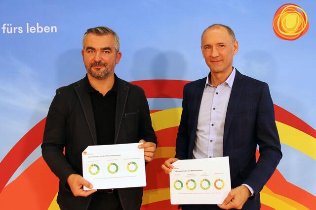 Landesrat Heinrich Dorner (zuständig für Raumplanung) und Peter Zinggl (Leiter Hauptreferat Raumplanung)