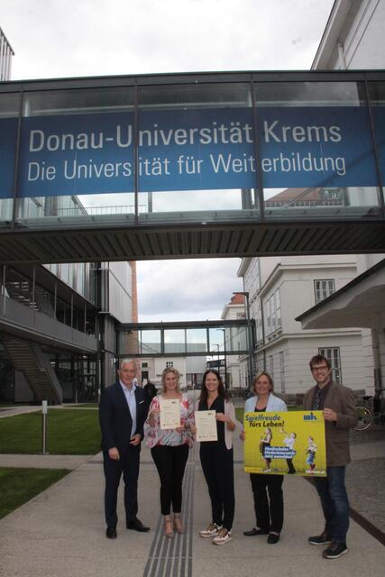 Martin Lammerhuber (K.R.N.), Daniela Wanzenböck (Lehrende an der MS Pfaffstätten-Alland), Alexandra Schoppelt (Leiterin MS Pfaffstätten-Alland), Michaela Hahn (MKM NÖ), Andreas Weiss (MKM NÖ) | Foto: MKM