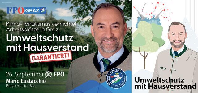 Umweltschutz oder so: das Wahlplakat von Mario Eustacchio. | Foto: Nicole Spernbauer - Visual Art Designory 