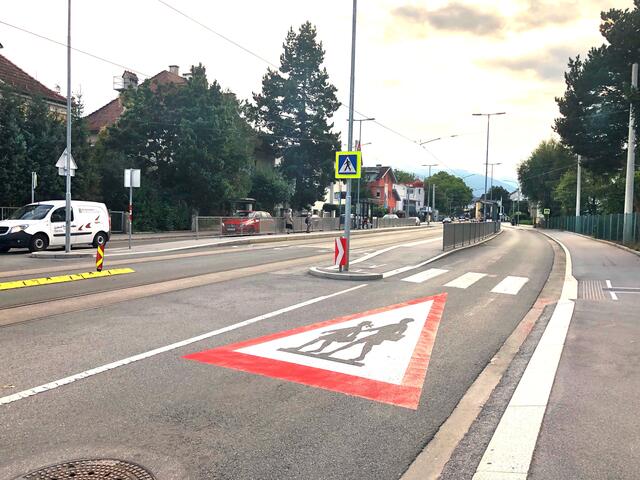 Neue Bodenmarkierung in der Reichenau wird gelobt. | Foto: Pock