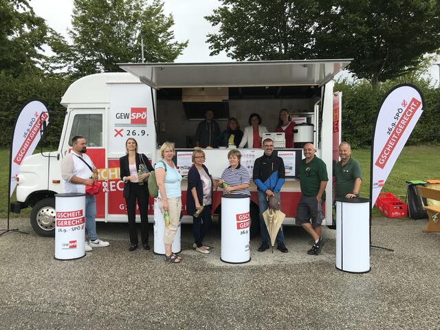 Der Foodtruck der Gewerkschafter in der SPÖ machte Halt in Grieskirchen-Eferding. Hier beim RZA in Bad Schallerbach. | Foto: Gew. in der SPÖ