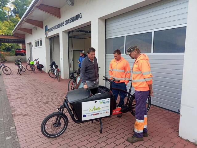 Lastenräder testen am Bauhof der Gemeinde Draßburg