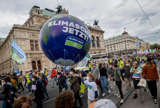 Tausende gingen am Freitag in Wien bei den weltweiten Klimademos auf die Straße.