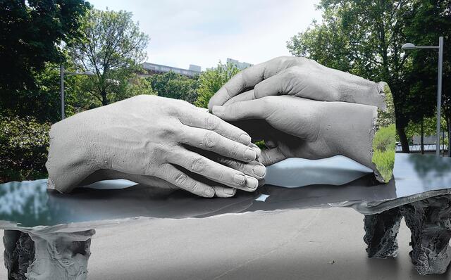 So sah der ursprünglicher Entwurf von Künstler Marc Quinn für das Denkmal im Resselpark aus. | Foto: Visualisierung: Marc Quinn