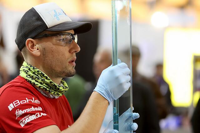 Europameister Christoph Greiner, Glasbautechniker in der Firma Glas-Süd in Mureck.