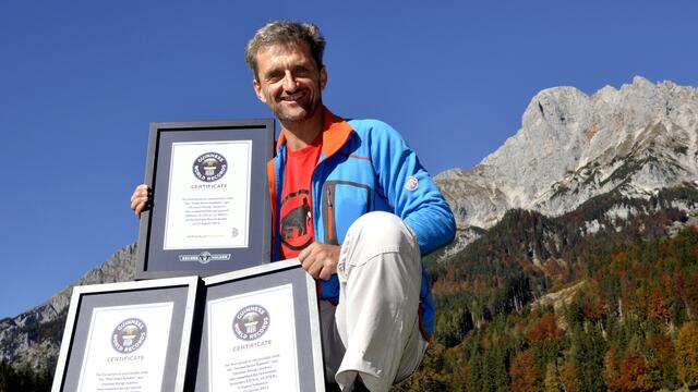Drei Guinness Weltrekorde kann der Extremalpinist inzwischen verbuchen. | Foto: KK