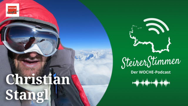 Mit drei Liter Wasser und einer Rolle Salzkeks auf die höchsten Berge dieser Welt: Im SteirerStimmen-Podcast berichtet Extrembergsteiger Christian Stangl über die größten Triumphe und tiefsten "Abstürze".