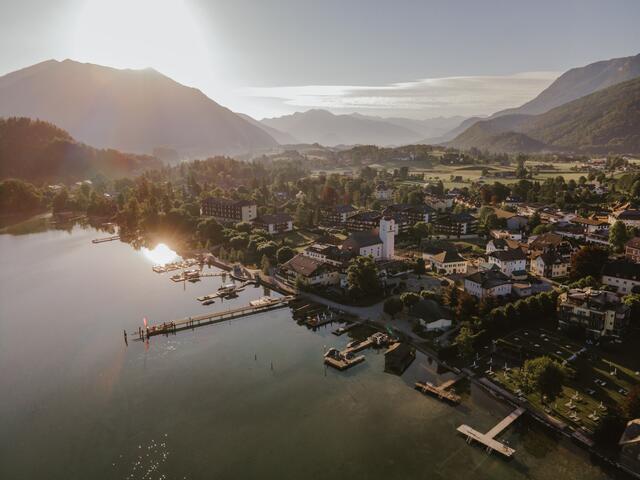 Aussicht auf Strobl am Wolfgangsee.
