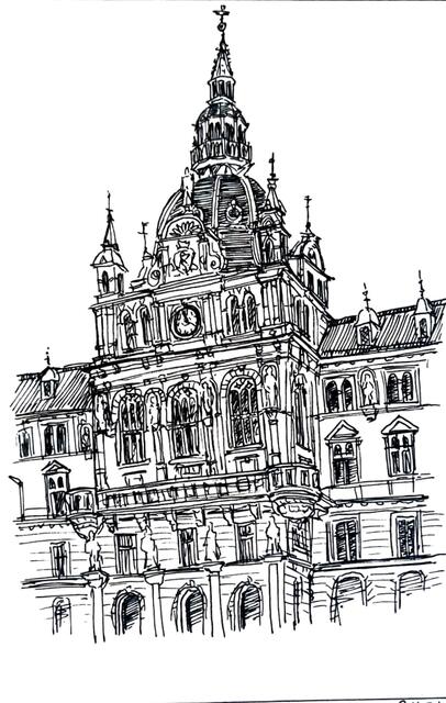Das Grazer Rathaus: Mit all seinen Details für Stefanie Insupp das reizvollste Motiv in Graz.