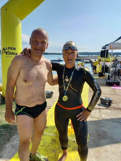 Thomas Schwald war als Schwimmpartner mit von der Partie | Foto: KK