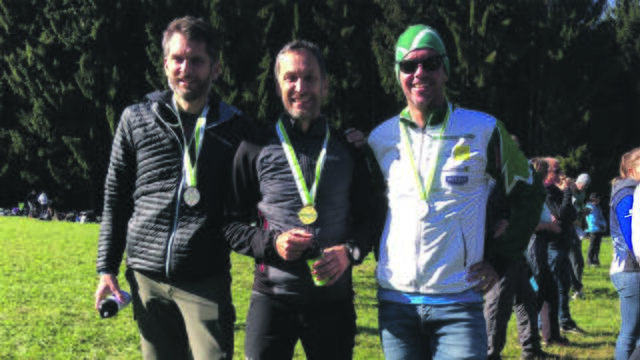 Von links nach rechts: Das erfolgreiche Trio bei der Arge Alp 2021: Norbert Helminger (Silber H40), Franz Helminger (Gold H45) und Bernhard Fink (Silber H35).