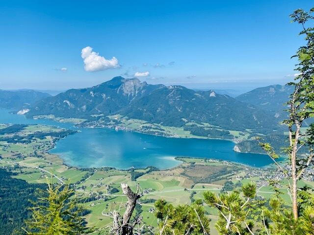 Wunderschöner Blick vom Gipfel des Sparbers auf Wolfgangsee &amp; Co.