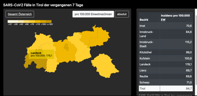Das AGES-Dashboard, Stand 15. Oktober 2021, 14:02 Uhr.