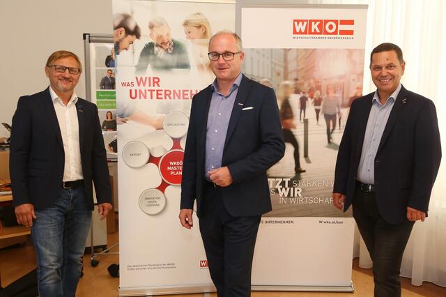 Christian Prechtl, Günther Baschinger und Hans Moser von der WKO Eferding und der WKO Grieskirchen sind überzeugt von dem Lehrbetriebscoaching "Lehre statt Leere".