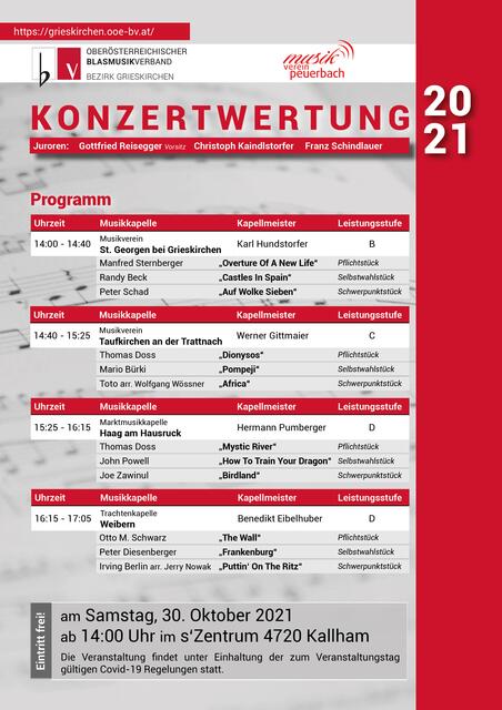 Konzertwertung 2021: Programm der einzelnen Kapellen
| Foto: ©Verena Leeb | Foto: Verena Leeb