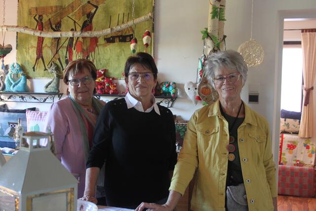 Ingeborg, Irmgard und Irene präsentieren ihre Kunstwerke in der "3i Galerie" in Oberwölbling. (c) Raidl