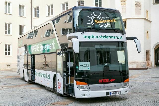 Der Impfbus ist in St. Bartholomä. | Foto: Land Steiermark/Robert Frankl