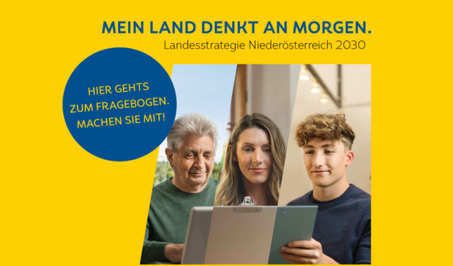 Auch online Fragen beantworten: meinlanddenktanmorgen.at