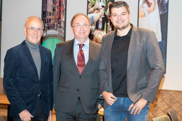 Leobener Wirtschaftsfrühstück in "The Kitchen": Organisator Sigi Nerath, Finanzstadtrat Willi Mautner, Gastronom Andreas Haidinger (v.l.).
