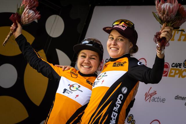 Siegerduo aus der Schweiz und Österreich: Sina Frei und Laura Stigger vom Team 91-Songo-Specialized.