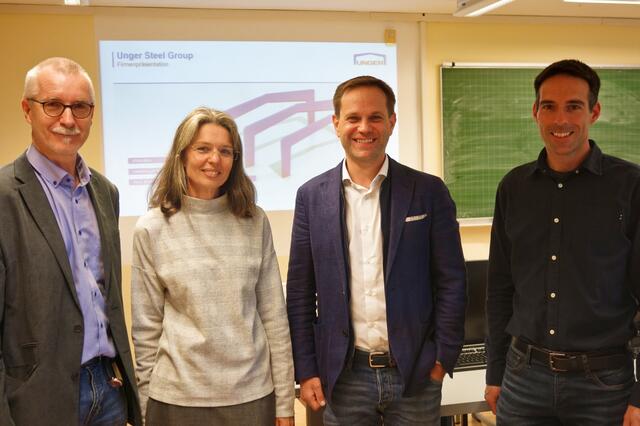 Prof. Peter Derler, AV Ulrike Hartler, Ing. Mag. Matthias Unger und Prof. Hans Glatz (v.l.) | Foto: HTL Pinkafeld