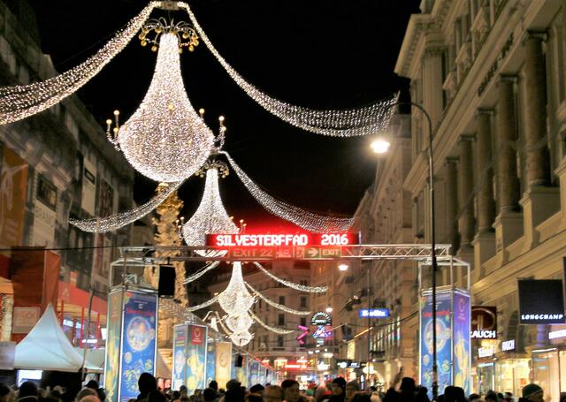 Der Silvesterpfad am Wiener Graben vor Corona im Jahr 2016.
