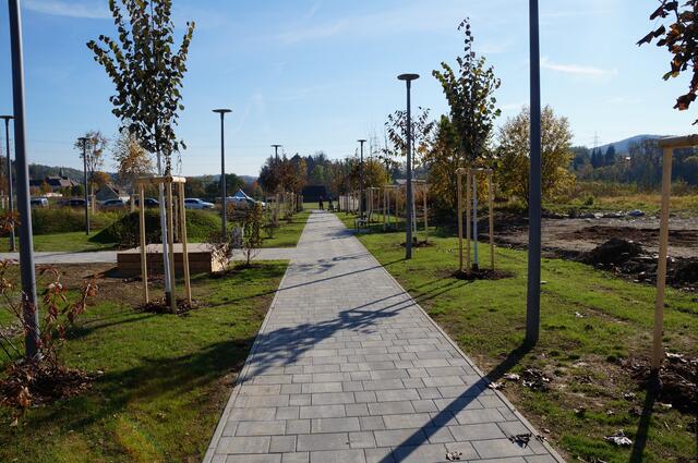 Alleen mit Pflastersteinen säumen den neuen Park im Vorum Voitsberg. | Foto: Almer