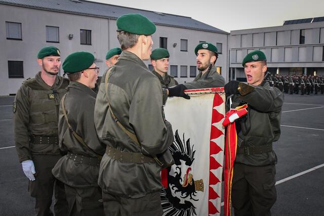 185 Rekruten legten bei der Angelobung in der Montecuccoli-Kaserne ihr Gelöbnis auf die Republik Österreich ab. | Foto: Jägerbataillon 19