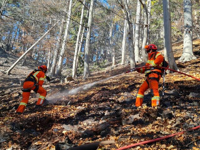 Auch aus dem Bezirk Liezen sind Feuerwehrmänner im Einsatz gegen die Glutnester in Niederösterreich. | Foto: BFV Liezen